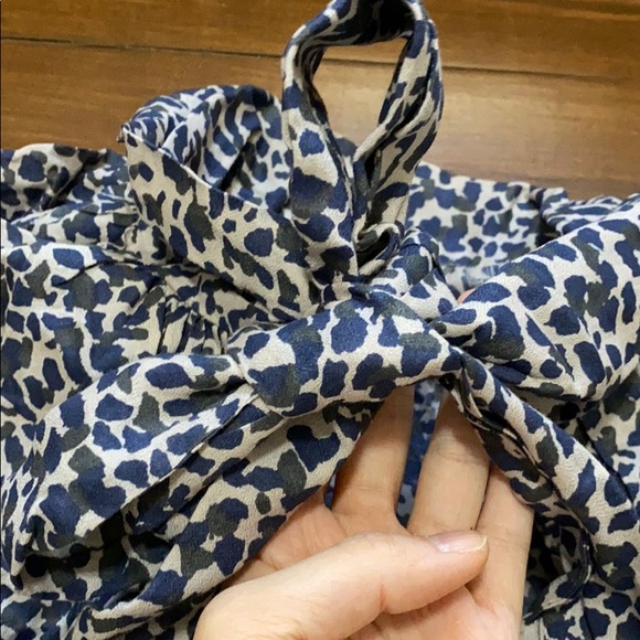 French connection bow tied printed blouse - Picture 2 of 4